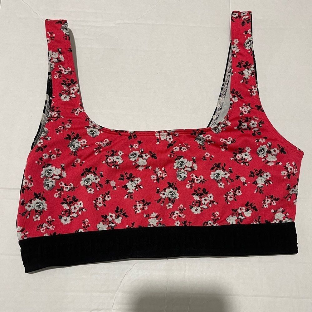 Pink Victoria's Secret Very Sexy Unlined Floral Sports Bra size M